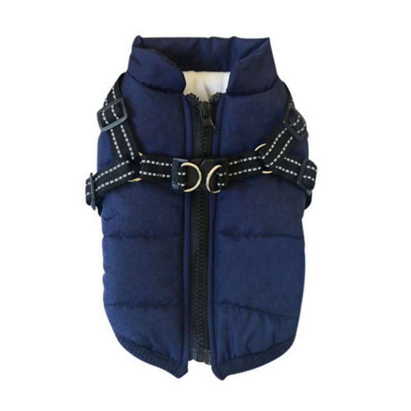 Pet Dog Winter Warm Skiing Costume Coat Jacket Vest W/Chest Strap